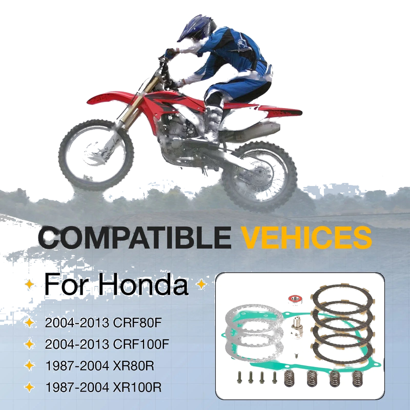 Honda CRF80F / CRF100F Clutch Friction Plates Gasket Kit (2004–2013)