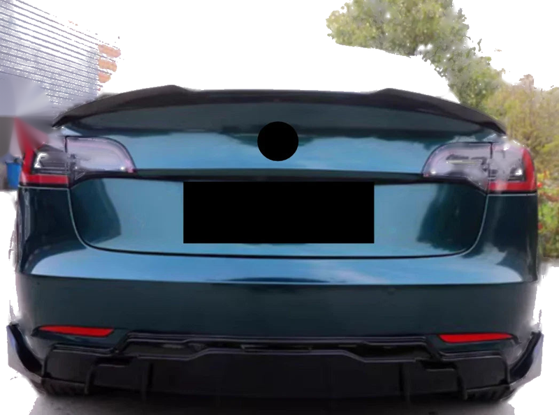 Tesla Model 3 Sedan Glossy Black PSM Style Rear Trunk Spoiler (2017-2023)