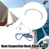4 x Marine Boat Hatch Inspection Deck Plate Non-Slip White W/Fan-Shaped Groove