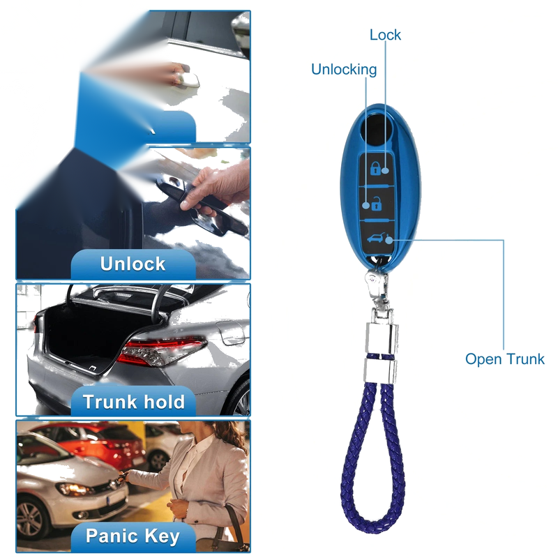 Nissan TPU 3 Button Car Key Fob Case Cover