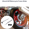Motorcycle 0.71in Aluminum Alloy Motorcycle Slider Frame 2 x Silver Tone