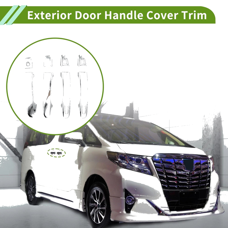 Toyota Alphard Silver Exterior Door Handle Cover Trim (2015-2021)