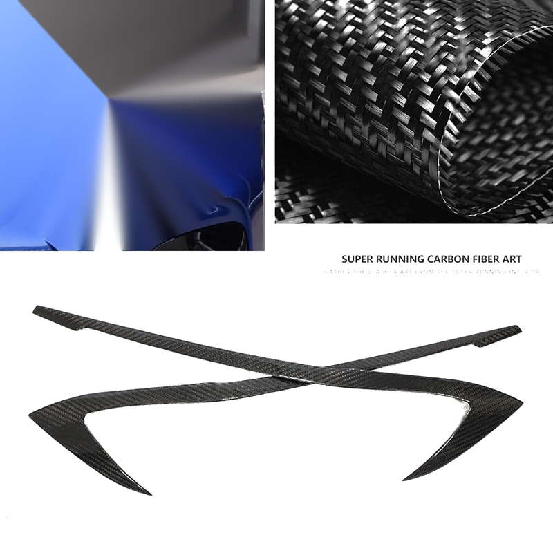 BMW 3 Series G20 G28 2 x Carbon Fiber Front Fog Light Eyelid Trim (2019-2021)