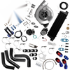 For Honda Civic DX Coupe 2Door For D17 GX LX Maxpeedingrods T3 T4 Turbo Turbocharger Turbine + Intercooler Piping Kit