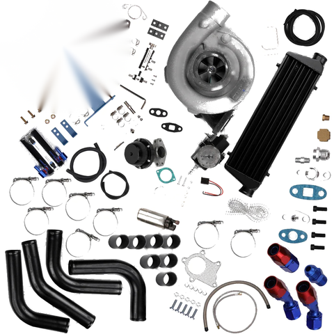 For Honda Civic DX Coupe 2Door For D17 GX LX Maxpeedingrods T3 T4 Turbo Turbocharger Turbine + Intercooler Piping Kit