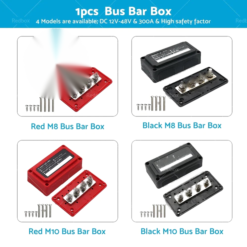 300A M8/M10 DC12V-48V Bus Bar Power Distribution Terminal Block