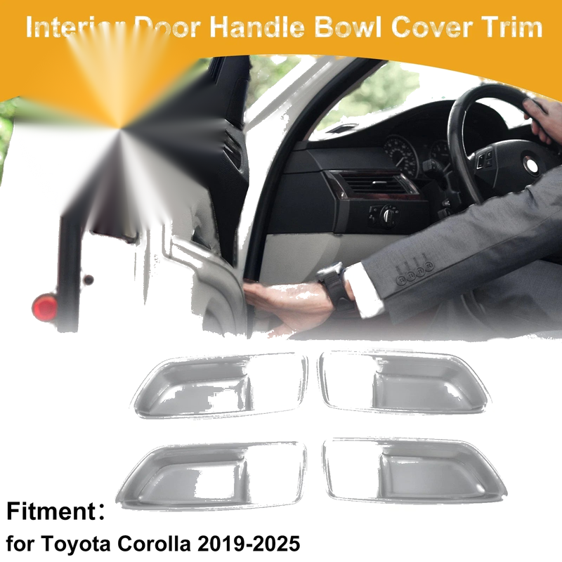 Toyota Corolla Interior Door Handle Bowl Cover Trim / Silver / Interior Door Handle Bowl Cover Trim (2019–2025)