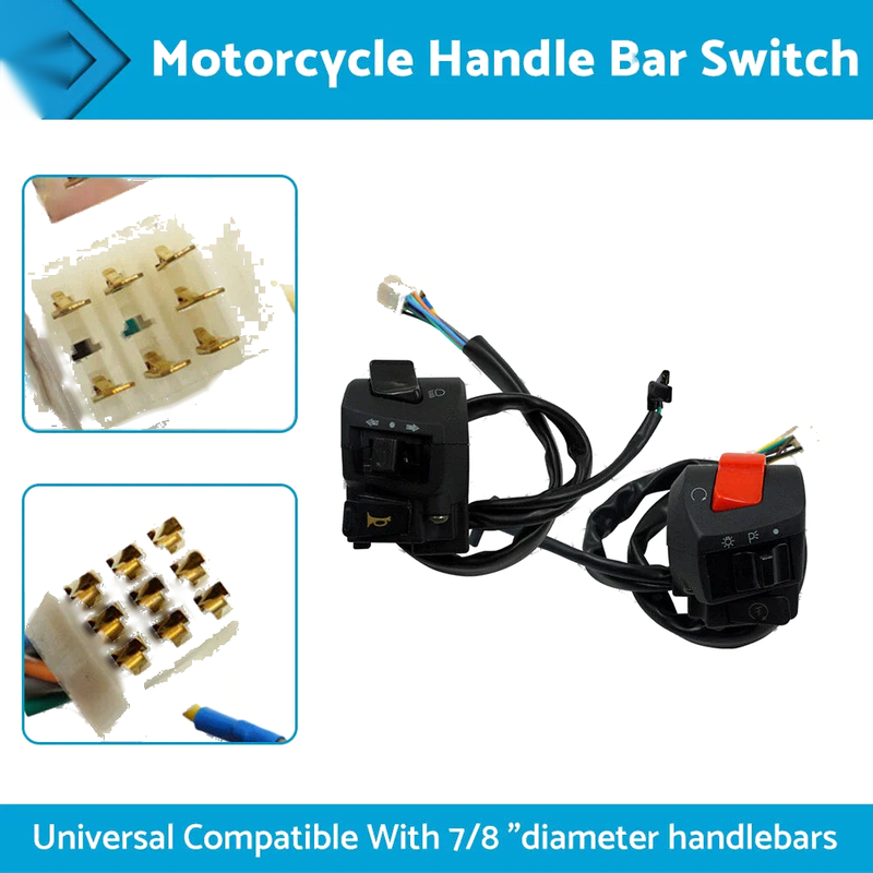 Various Models Handlebar Motorcycle Headlight Control Switch Light Indicator