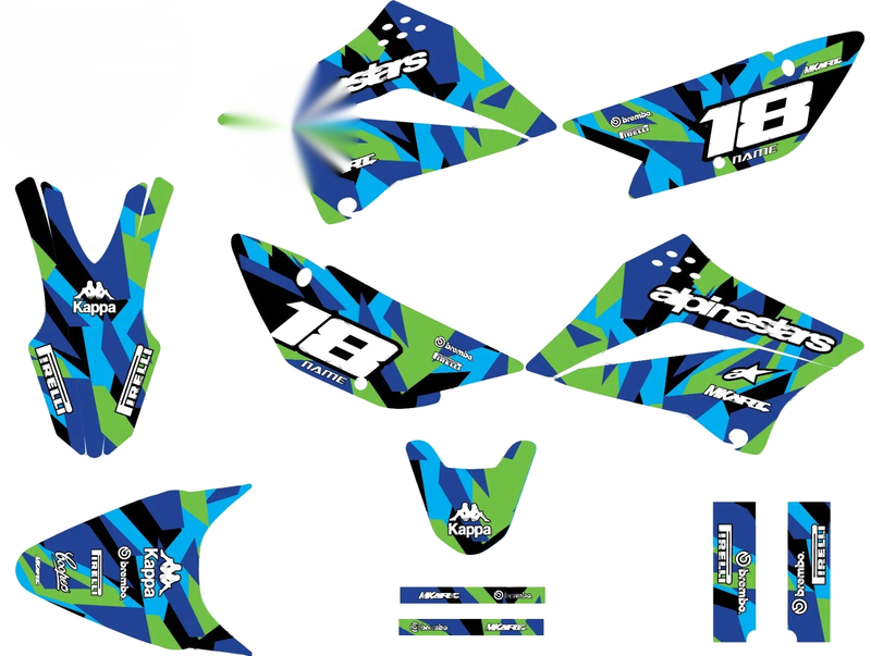 Kawasaki KLX 110 MIAMI Style Decal Kit (2011-2022)