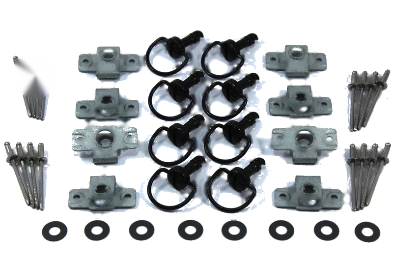 Motorcycle 8 x Dzus Schwarz D-Ring Bügel Griff Verschluss Motorrad Verkleidung