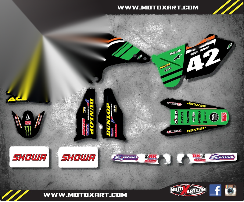 KXF 250 Full Graphics Custom Sticker Kit (2004-2005)