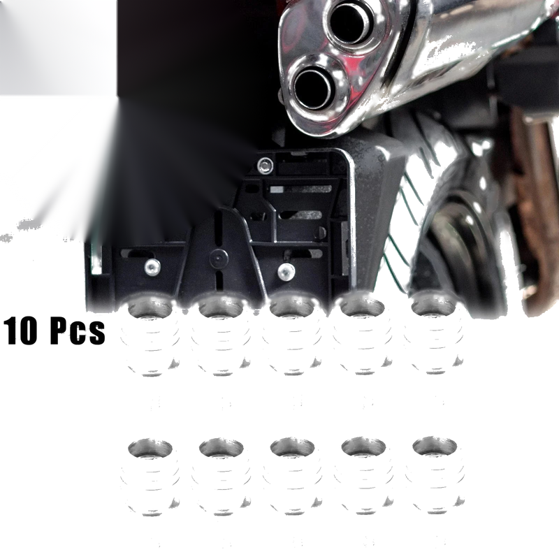 Universal Motorcycle License Plate Frame M6 Bolts Screws Silver Tone