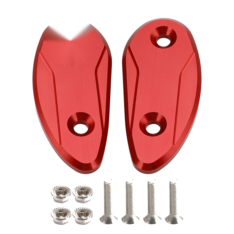 Red mirror delete blanking block off plates fits Honda CBR1000RR 2008-2023