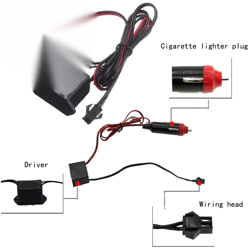 Car Interior Atmosphere Glow 2M Pink LED EL Wire Light Strip (2020-2023)