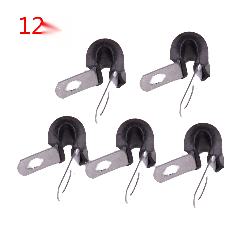 TO s 12pc Brake Pipe Rubber Lined Clips 3/16"
