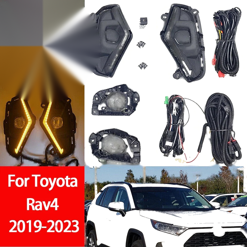 Toyota Rav4 Dual Color DRL Signal LED Fog Driving Lights (2019-2023)