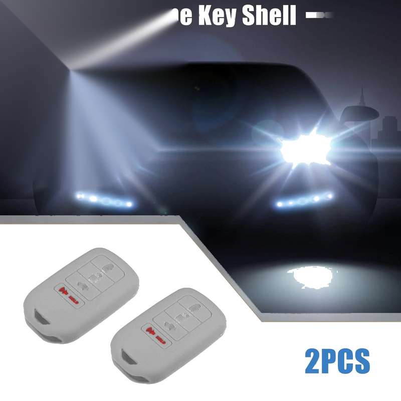 Honda Accord EX EXL EX-L 2013-2018 Gray Smart Key Fob Cover Case (2 x)
