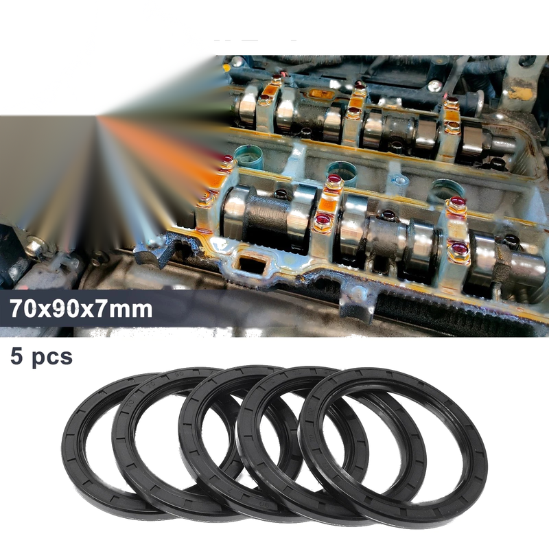 MakeModel Oil Seal 70x90x7mm Black 5 Pcs Ring Rotary Shaft Nitrile Rubber