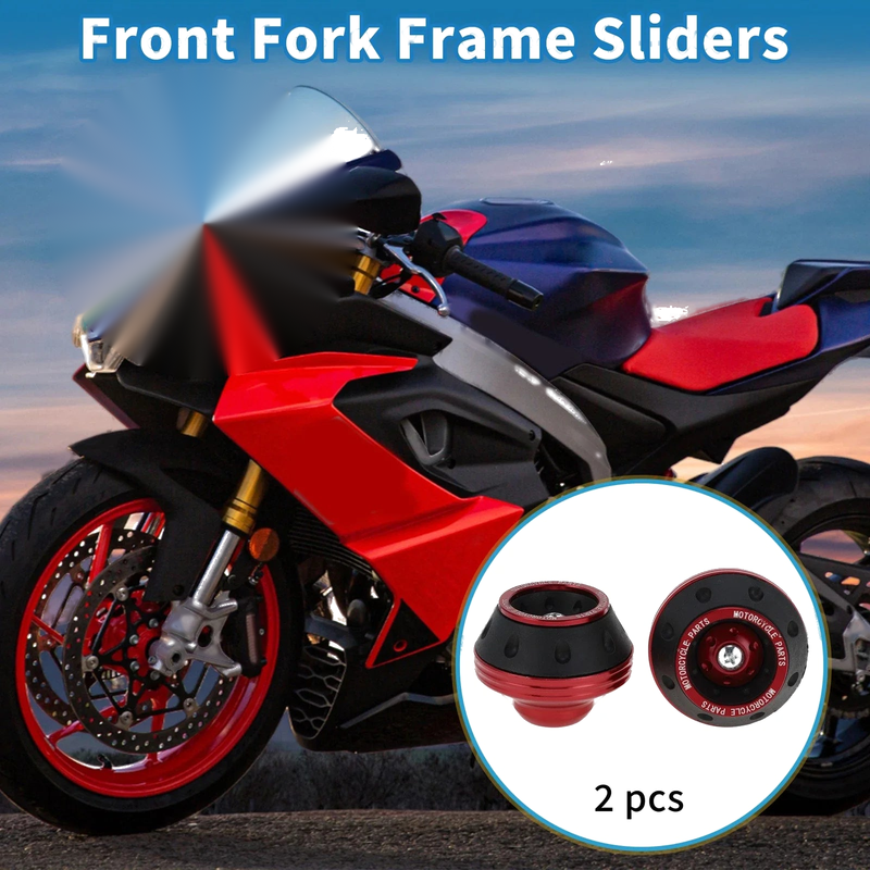 Motorcycle 2 x Front Fork Frame Slider Aluminum Alloy Red
