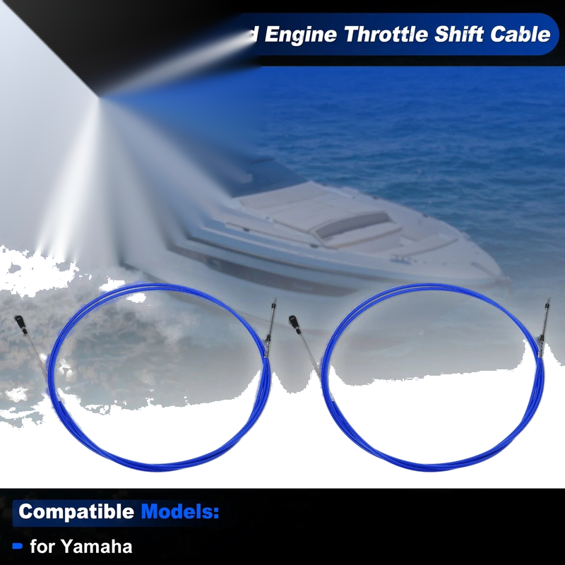Yamaha Blue 2 x Cable / 25 ft / Throttle Shift Control Cable