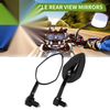 Motorcycle M8 Rear View Mirrors Prismatic Black Aluminum Plastic