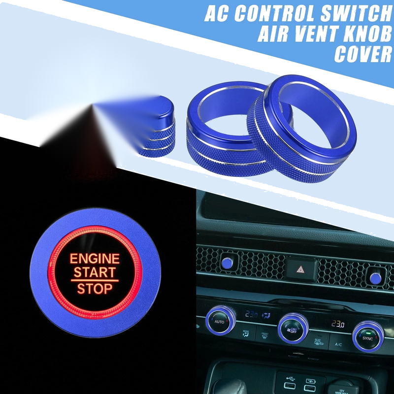 Honda Civic 8pcs AC Switch Air Vent Knob Engine Button Covers (2022-2023)