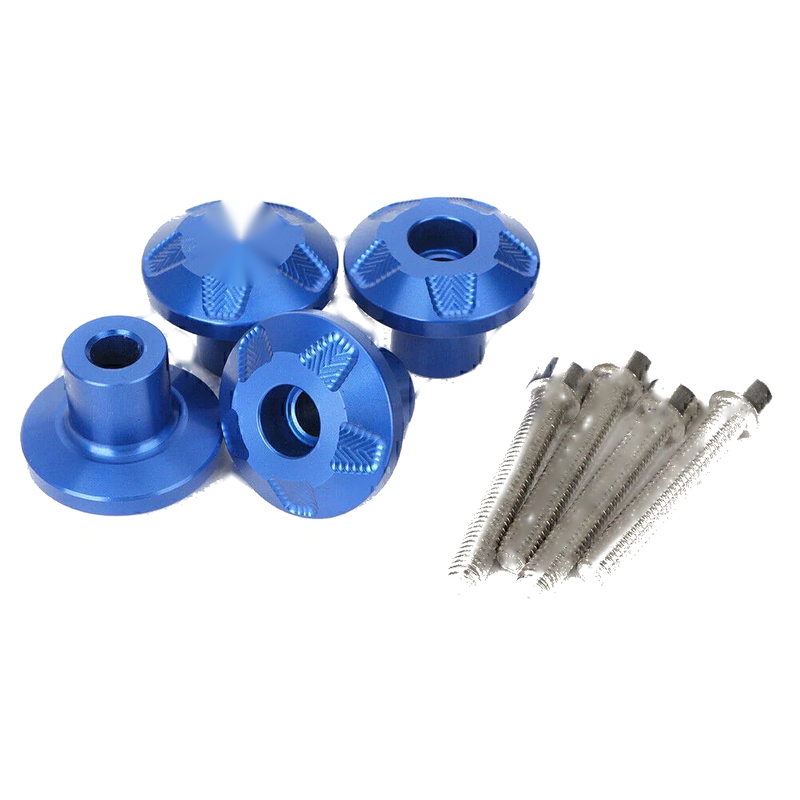 Yamaha / Kawasaki 4 Pcs Blue Front Fender Frame Screw Bolt Fork Protectors
