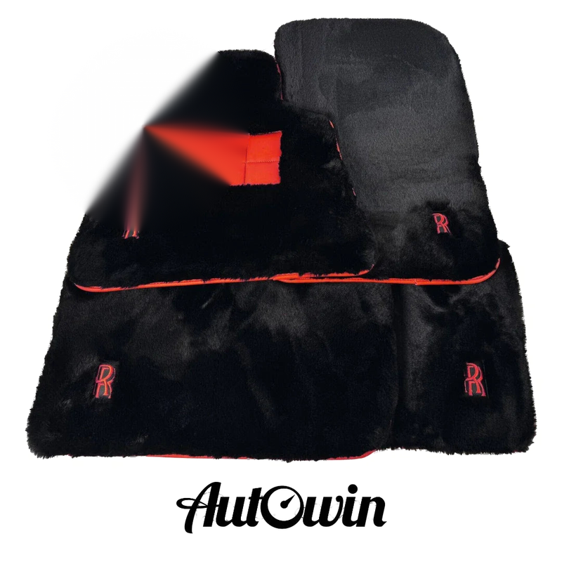 Rolls Royce Dawn 2016-2023 - Red Leather Sheepskin Floor Mats