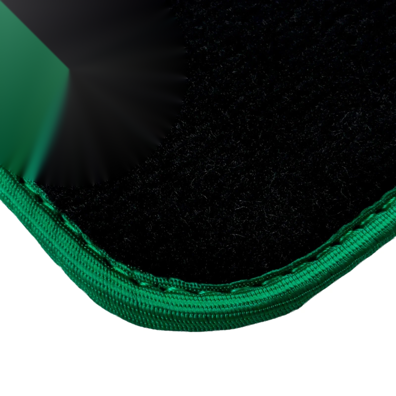 BMW 7 Series E38 (1997-2001) - Green Trim AutoWin Black Floor Mats