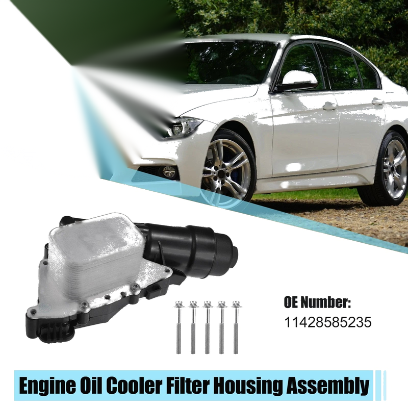 BMW I8 Set Engine Oil Cooler Oil Filter Black (2014-2020)