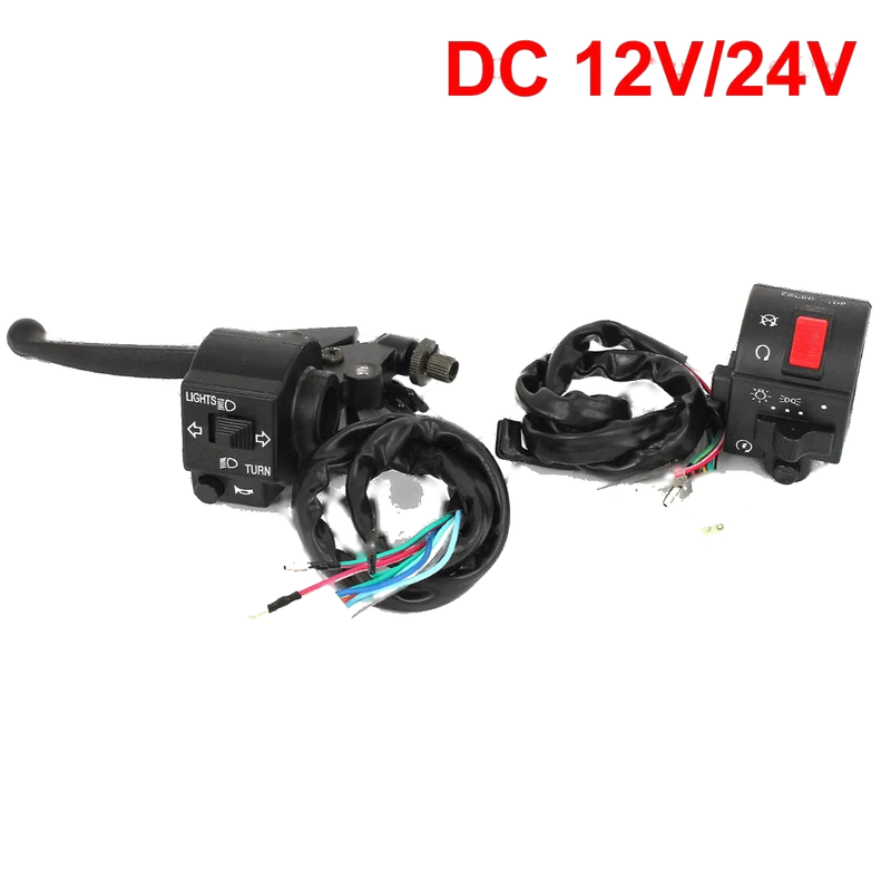 Motorcycle 7/8" Handlebar Turn Signal Headlight Power Start Switch