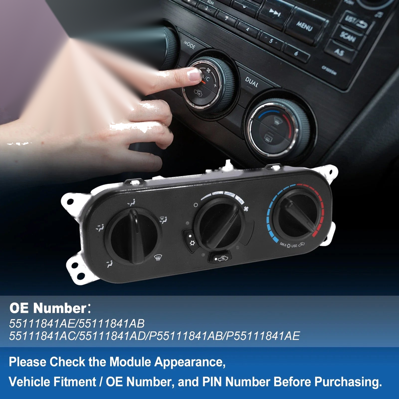 Jeep Wrangler A/C Heater Climate Control Switch Module (2011-2018)