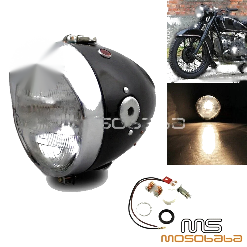 Zundapp DB DS DBK KS BMW R51 R60 R69 Black Housing Headlight