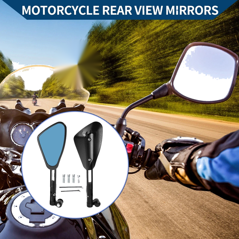 M8 / M10 Motorcycle Rear View Mirrors Black Aluminum Alloy
