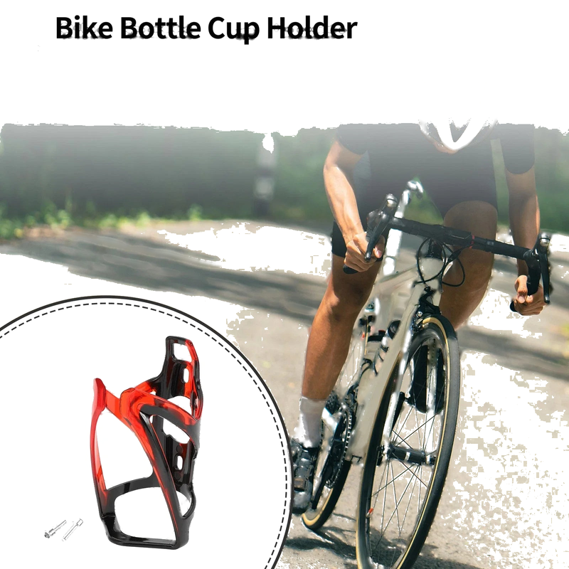 Motorcycle Bicycle Cup Holder Black Red Plastic Universal