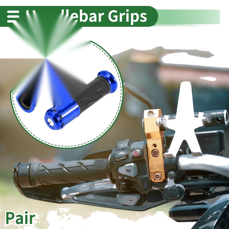 Motorcycle 7/8" 22mm Motorcycle Hand Grips Aluminum Alloy Blue