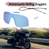 Set Motorcycle Riding Goggles Blue Lens White Frame PC UV400