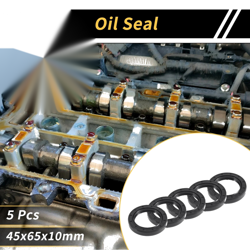 Make Model Oil Seal 45x65x10mm Seal Ring NBR Rubber 5pcs
