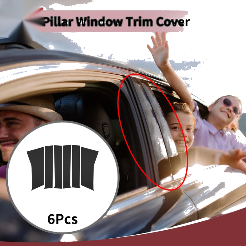 Toyota Veloz (2022-2025) Black 6 Pcs Car Door Pillar Window Trim