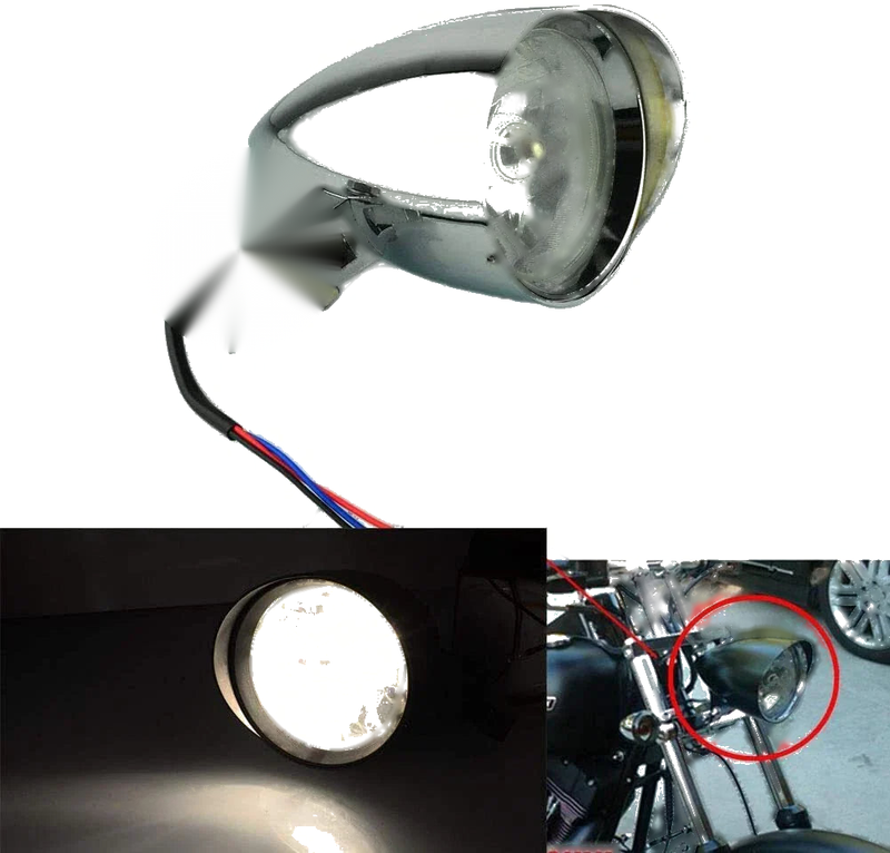 Harley Sportster Chopper Bobber 6" Chrome Bullet Headlight