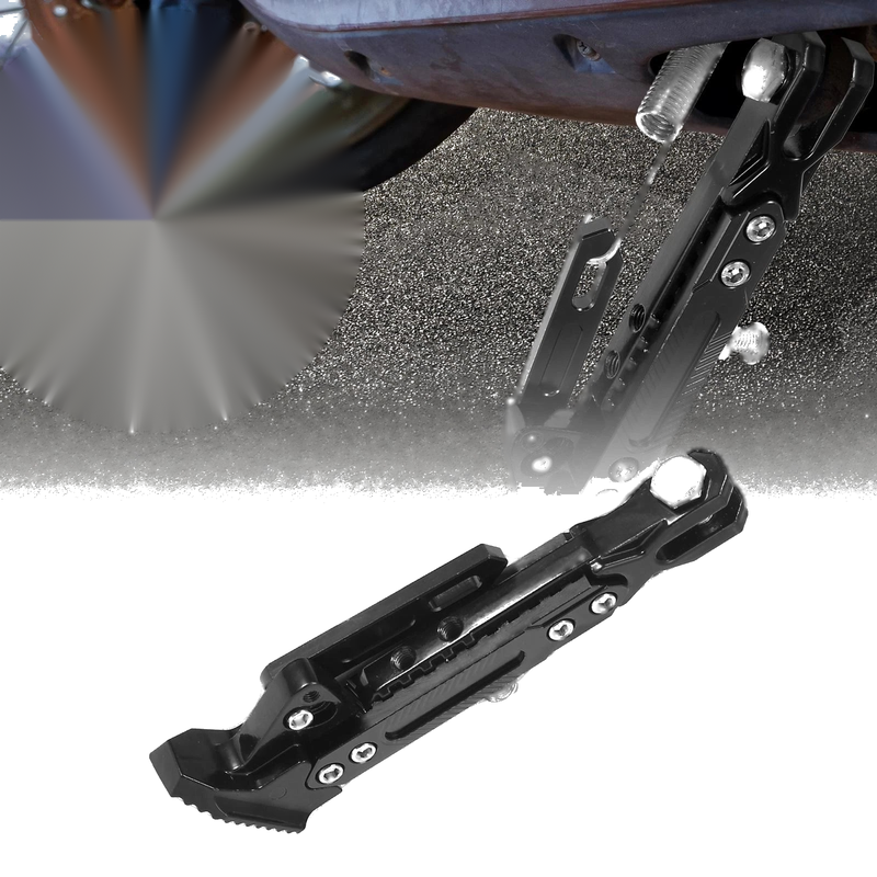 Motorcycle Kickstand Side Support Stand Holder Set CNC Aluminum Alloy Black