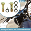 Motorcycle 2 x M8x1.25 32mm Hollow Bolt Screw with Washer Set