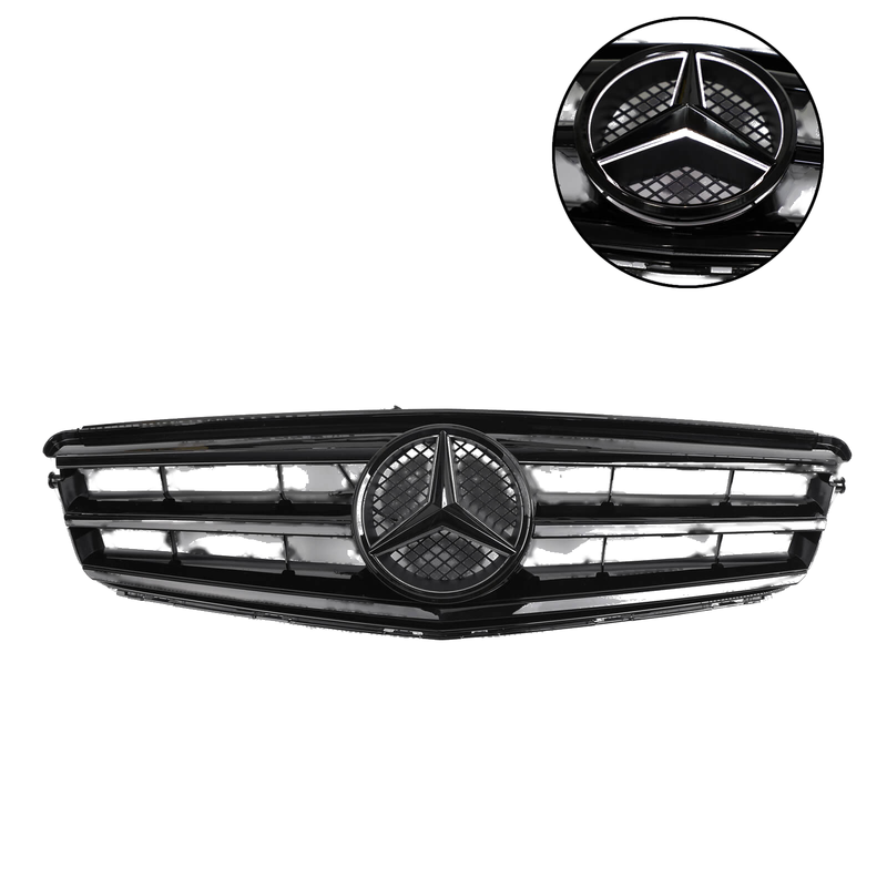 Mercedes W204 08-14 Replacement Front Upper Grille Black