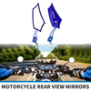 Motorcycle Rear View Mirrors / M10 M8 / Prismatic Shape Handlebar Blue