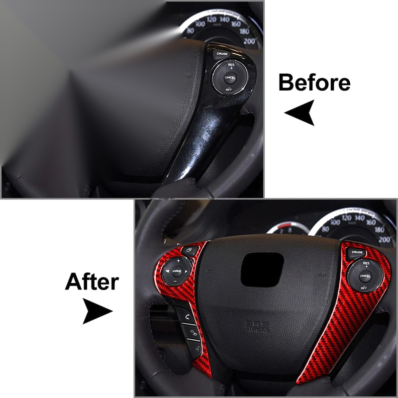 Honda Accord 2 x Carbon Fiber Steering Wheel Trim Button Covers (2013-2017)