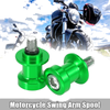 Honda 2 x 8mm Green Motorcycle CNC Swing Arm Spool Flat Top Shape