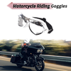 Motorcycle Riding Goggles Silver Tone Lens White Silver Tone Frame PC PU Sponge
