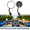 M10 Motorcycle Rear View Mirrors Round Handlebar White & Black Iron