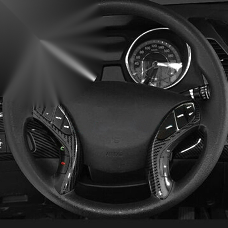 Hyundai Elantra 2 x Carbon Steering Wheel Switch Trim Covers (2011–2016)