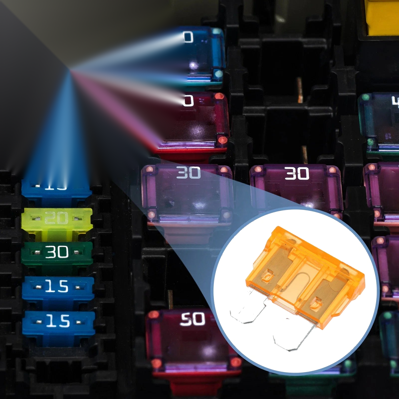 Car, Boat, Truck, SUV, Motorcycle - Orange 50pcs Mini Blade Fuses 5A
